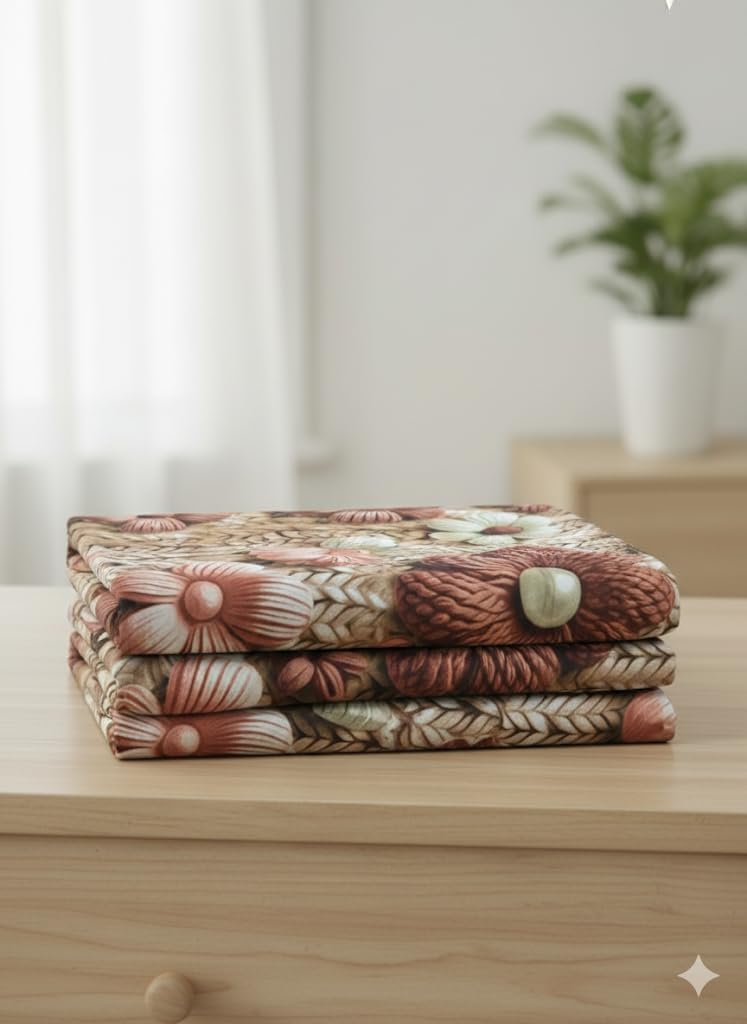 7D Design Queen Size Bedsheet (228x254 Inch) with 2 Pillow Covers (19x29 Inch)