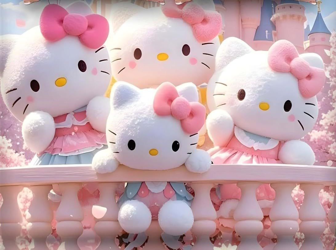 7D Design Queen Size Bedsheet (228x254 Inch) with 2 Pillow Covers (19x29 Inch) (7D-Design-(Mini-Cat))