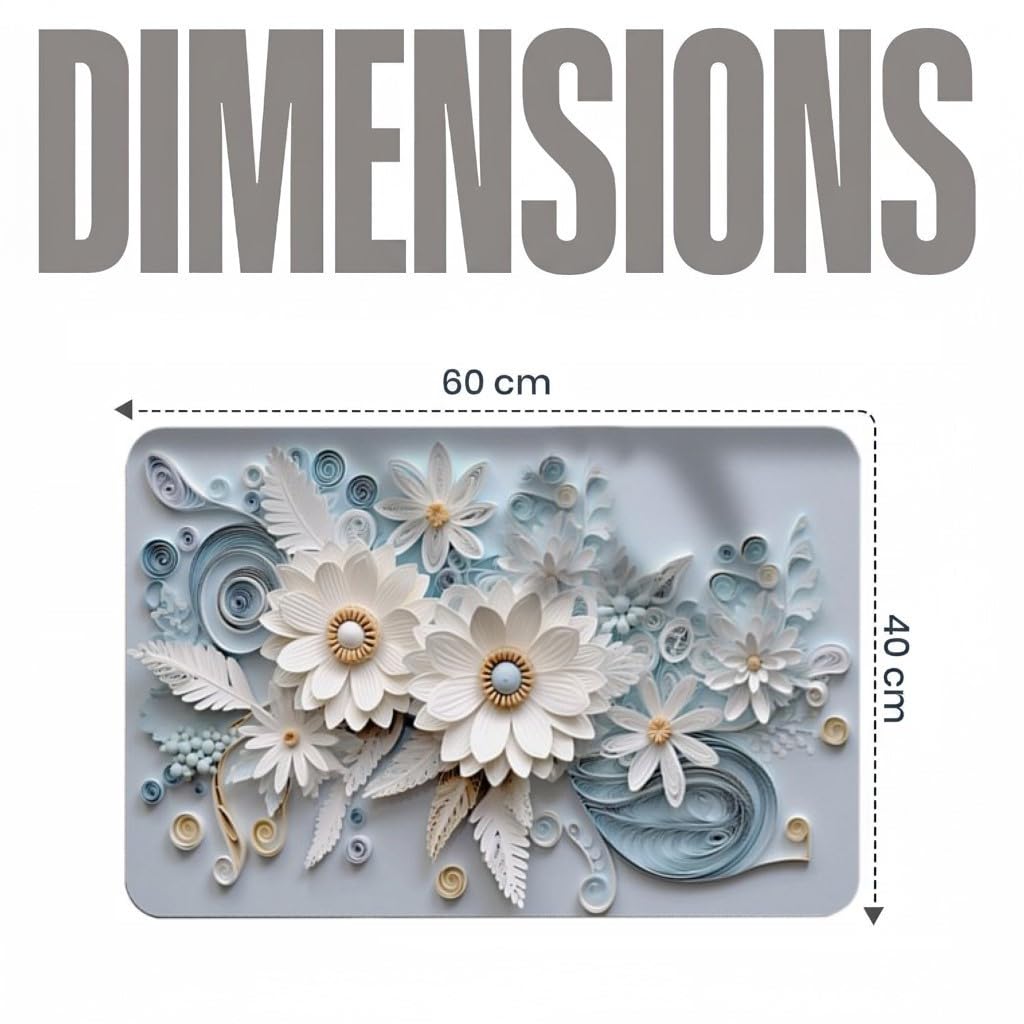 3D Floral Bathroom Floor Mat Soft Non Slip Waterproof Door Mat