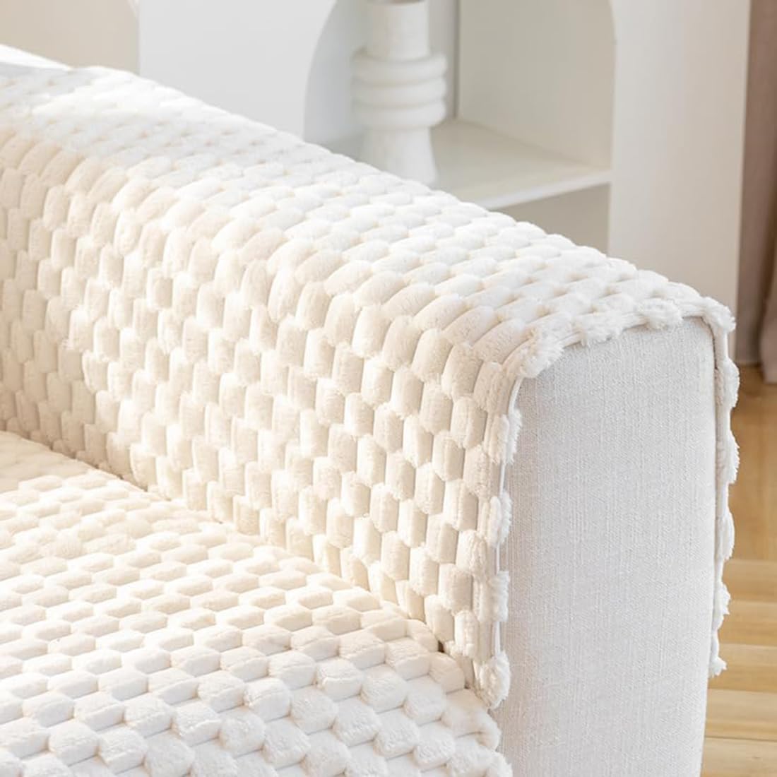 Textured Plush Sofa Cover