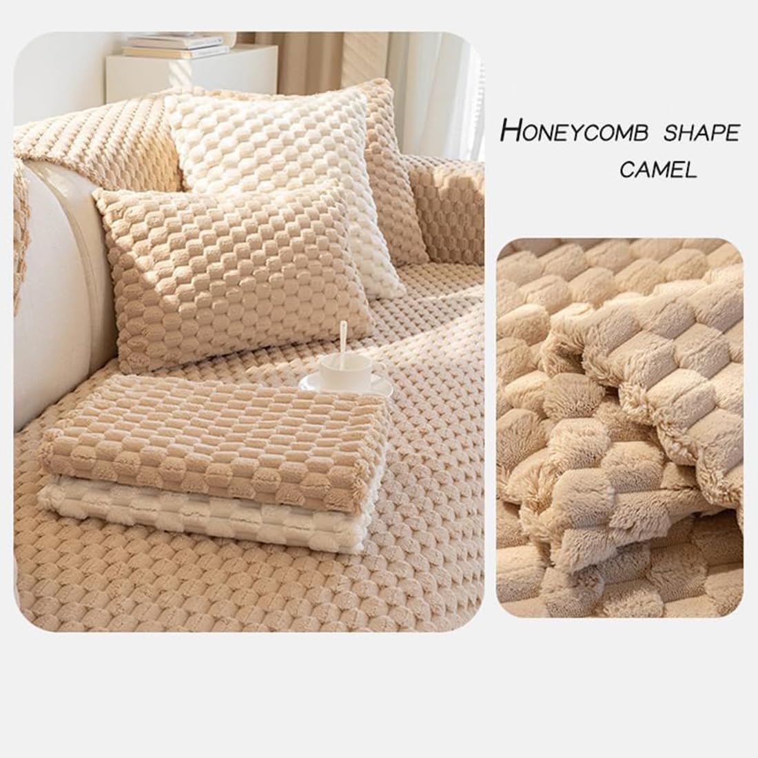 Textured Plush Sofa Cover