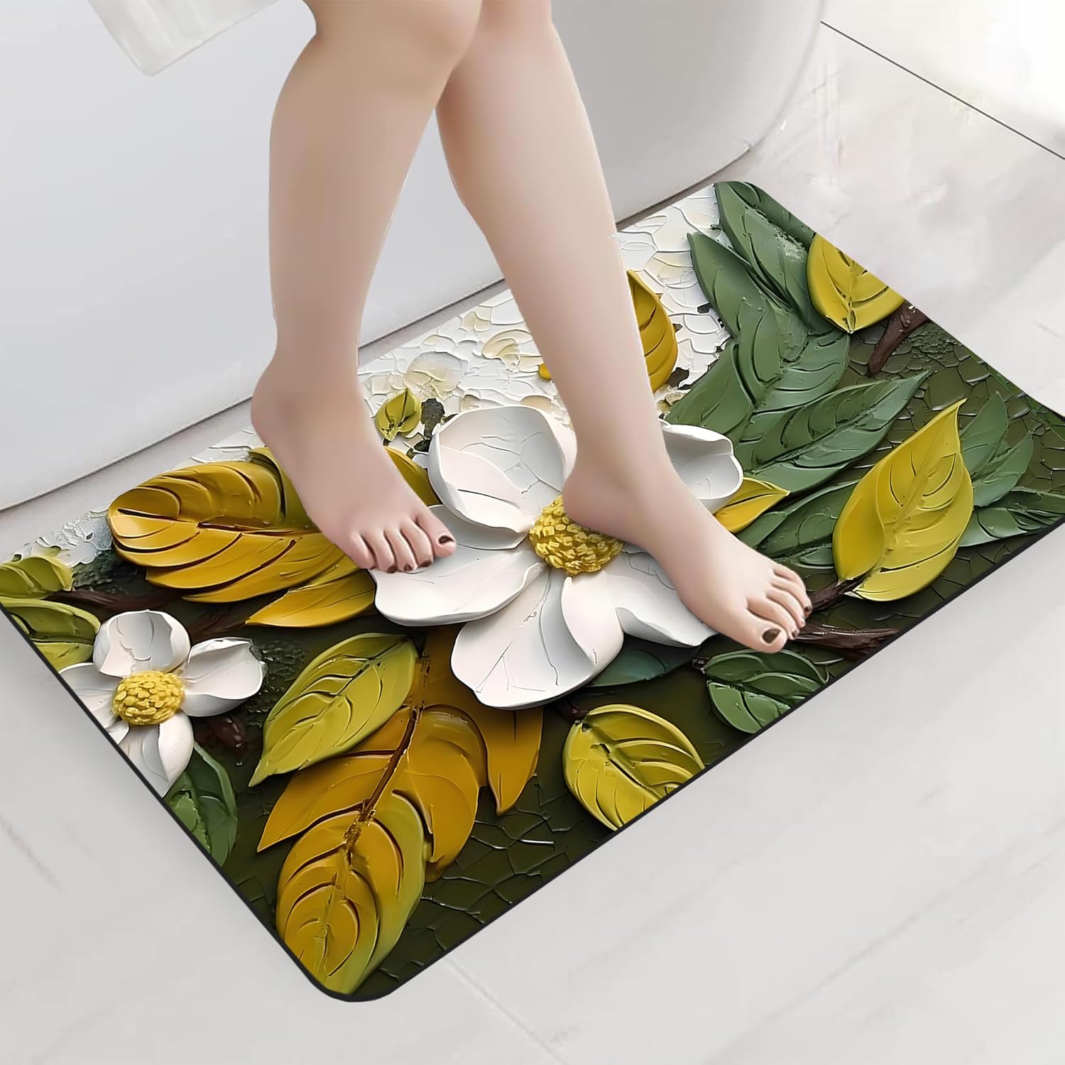 3D Patterned Anti Slip Water Soaking Rectangular Floor Mat