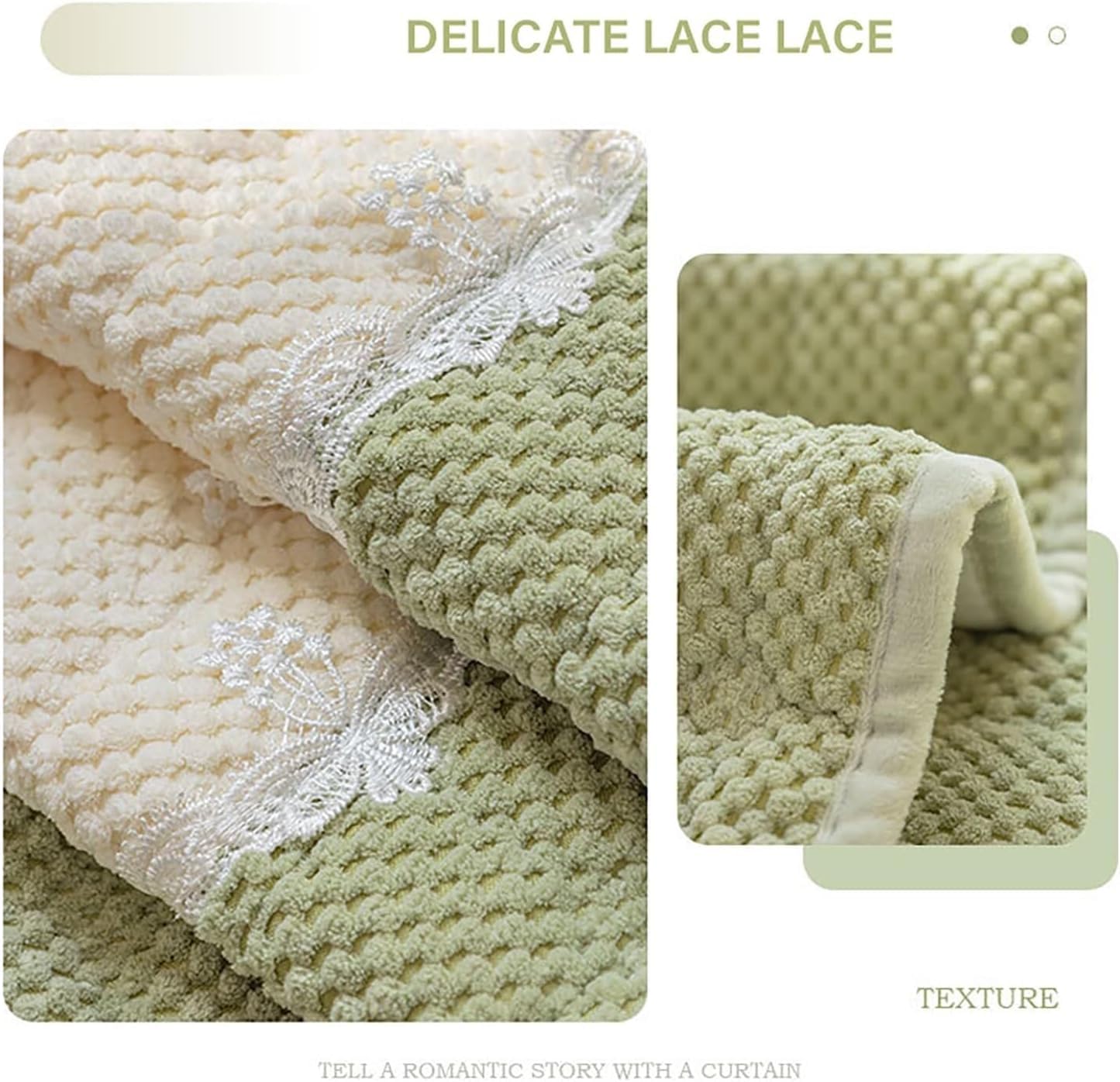 French Corduroy Lace Sofa Mat With Back Covers