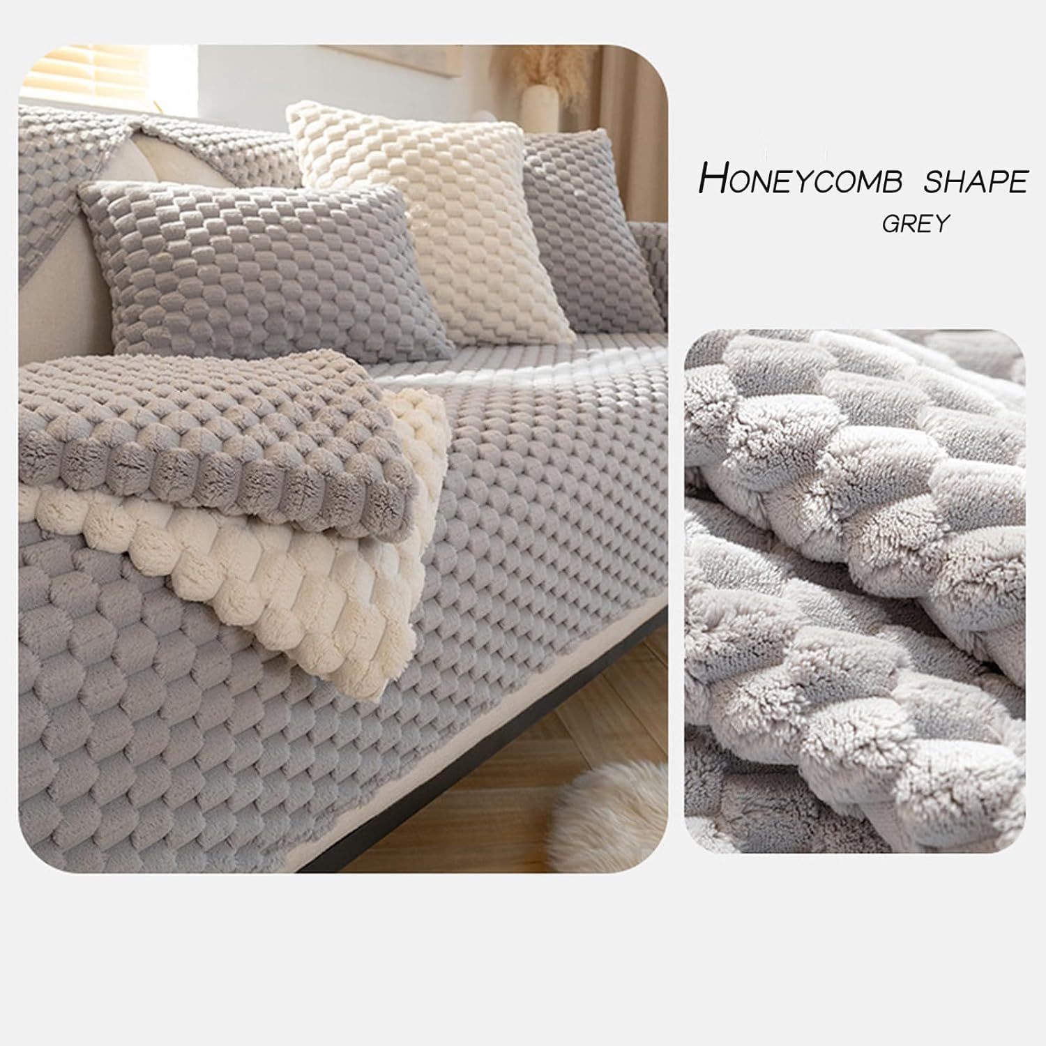 Textured Plush Sofa Cover