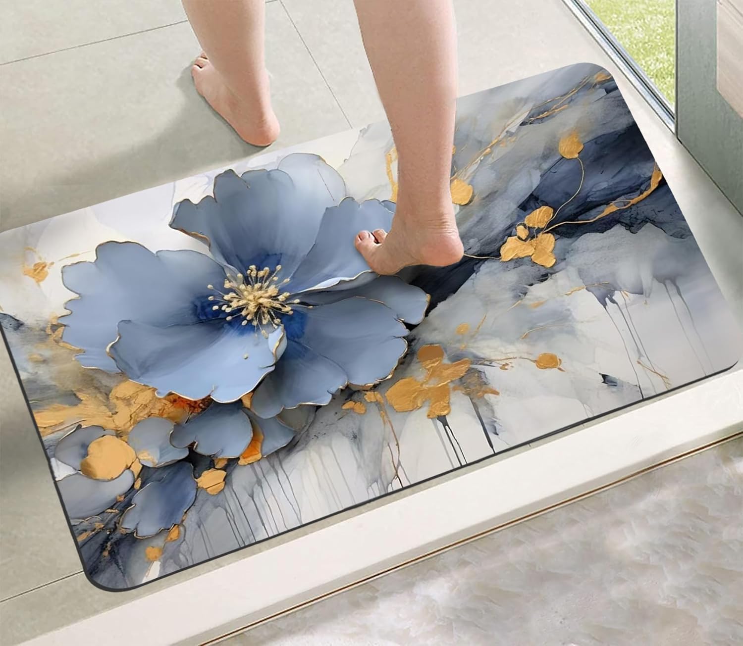 3D Patterned Anti Slip Water Soaking Rectangular Floor Mat