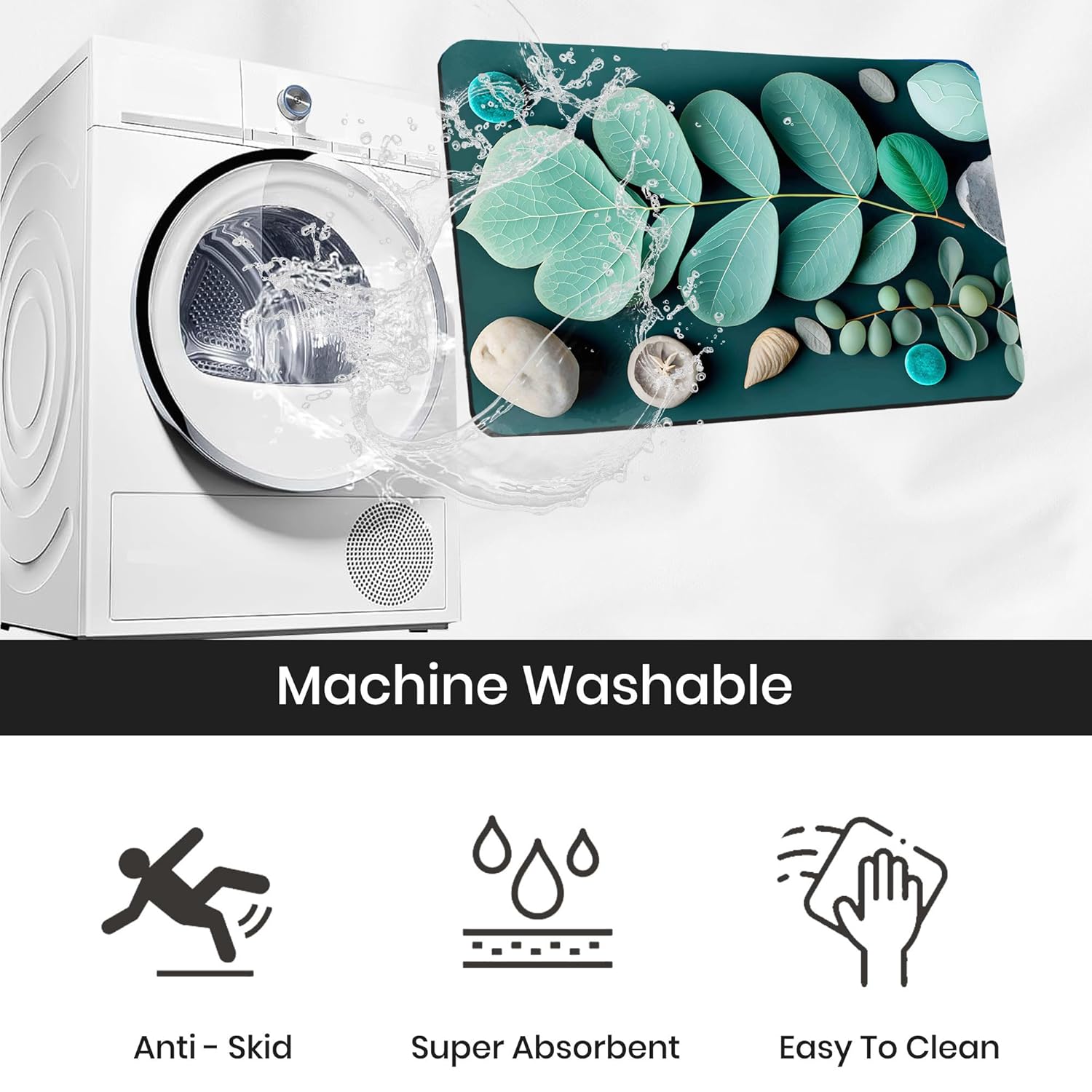 3D Patterned Anti Slip Water Soaking Rectangular Floor Mat