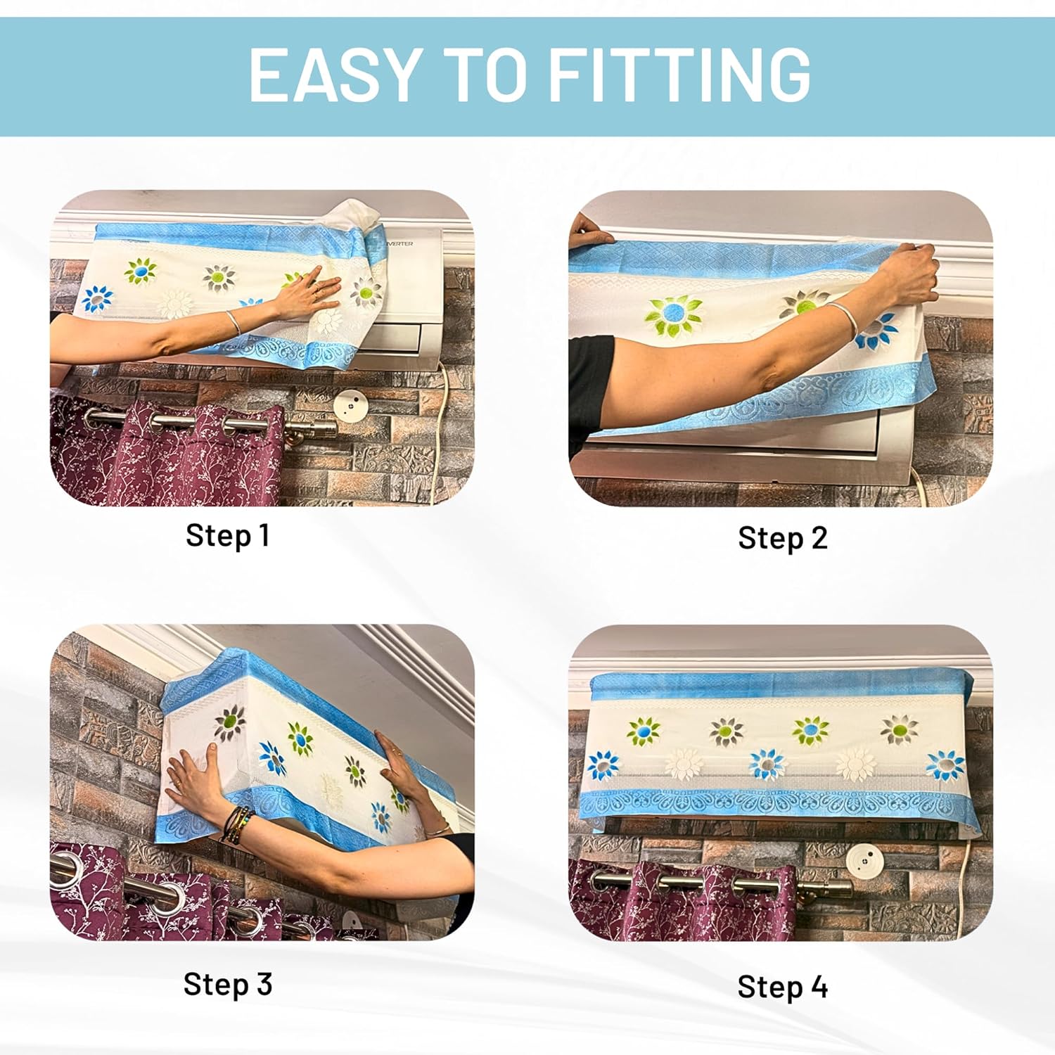 Cotton Net Split AC Cover Indoor Unit for 1.5 Ton Capacity AC