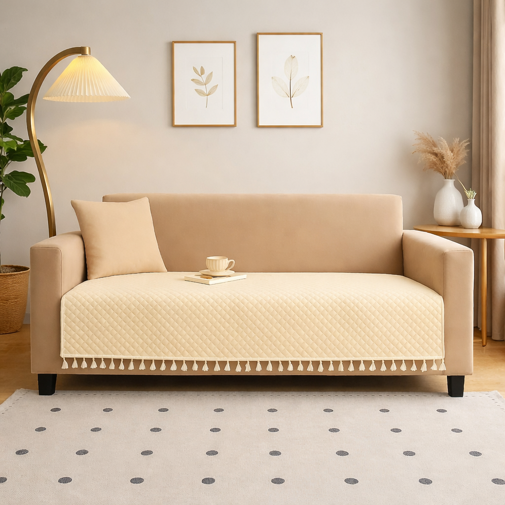 Quilted Velvet Sofa Cover