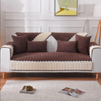 French Corduroy Lace Sofa Mat With Back Covers