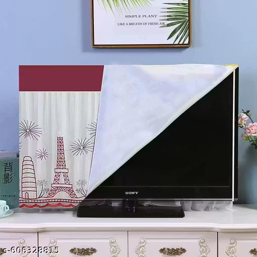 Brown Pink TV Screen Dustproof Cover – Protective Cloth Cover for In TV